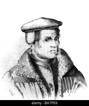 Muentzer, Thomas, ca. 1490 - 27.5.1525, deutscher Geistlicher, Porträt, Holzgravur, 19. Jahrhundert, Stockfoto