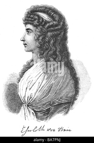 Stein, Charlotte von, 25.12.1742 - 6.1.1827, Deutscher Hofdame, Porträt, Kupferstich, 18. Jahrhundert, Artist's Urheberrecht nicht gelöscht werden Stockfoto