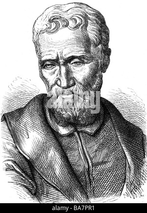 Michelangelo Buonarotti, 6.3.1475 - 18.2.1564, italienischer Künstler (Bildhauer, Maler, Architekt), Porträt, Stockfoto