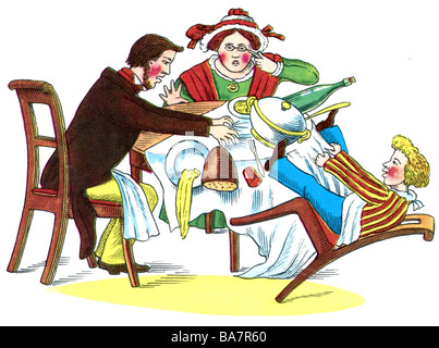 Literatur, 'Der Struwwelpeter', 'Die Geschichte vom Zappel-Philipp', Illustration von Henry Hoffmann, Bild 2 von 3, Stockfoto