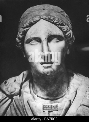 Sappho, Altgriechische Lyrikdichter, ca. 620 v. Chr. - ca. 570 v. Chr., Porträt, Marmorbüste, Palazzo Pitti, Florenz, Italien, Stockfoto
