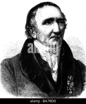 Schadow, Johann Gottfried, 20.5.1764 - 27.1.1850, deutscher Bildhauer, Porträt, Gravur, 19. Jahrhundert, Stockfoto