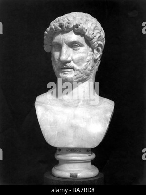 Hadrian (Publius Aelius Hadrianus) 24.1.76 - 10.6.138 AD römischer Kaiser 8.8.117 - 10.6.138, Porträt, Büste, Marmor, Museum Capitolian, Rom, Stockfoto