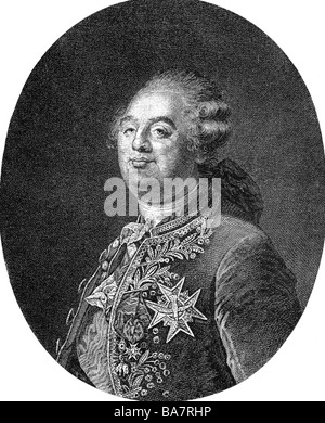 Louis XVI, 23.8.1754 - 21.1.1793, König von Frankreich 10.5.1774 - 21.09.1792, Porträt, Kupferstich von B.L. Henriques nach dem Lackieren von Joseph Boze, 1787, Artist's Urheberrecht nicht gelöscht werden Stockfoto