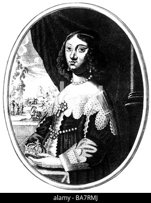 Anna von Österreich, 22.9.1601 - 20.1.1666, Königin von Frankreich seit 1615, die Ehefrau von Louis XIII, zeitgenössischer Kupferstich, Artist's Urheberrecht nicht gelöscht werden Stockfoto