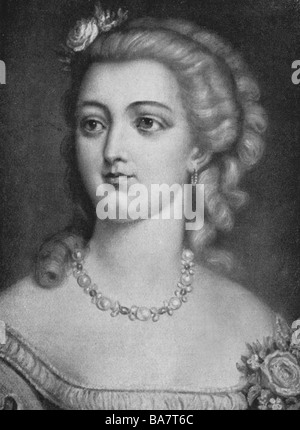 Barry, Marie-Jeanne, Countess du, 19.8.1743 - 8.12.173, Herrin von König Ludwig XV. Von Frankreich, 1768-4, Porträt, 19. Jahrhundert, nach zeitgenössischer Malerei, Stockfoto