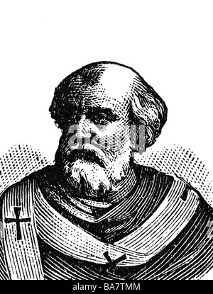 Eugene II, + 27.8.827, papst Mai 824 - 27.8.827, Porträt, Holzgravur, ca. 1900, Stockfoto