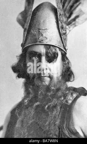 Wagner, Richard, 22.5.1813 - 13.2.1883, deutscher Komponist, Werke, Oper "Die Walkuere", Sänger Wilhelm Rode als Wotan, Porträt, ca. 1900, Stockfoto