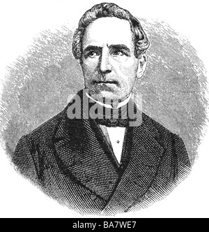 Guerrazzi, Francesco Domenico, 12.8.1804 - 25.9.1873, italienischer Schriftsteller und Politiker, Porträt, Holzgravur nach der Fotografie, 19. Jahrhundert, Stockfoto