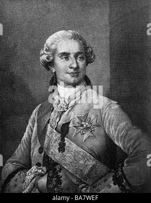 Ludwig XVI., 23.8.1754 - 21.1.173, König von Frankreich 10.5.4.174 - 21.9.173, halbe Länge, Gemälde von Joseph Duplessis, um 1775, Stockfoto