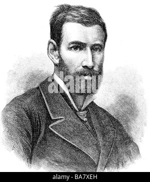 Brazza, Pierre Savorgnan de, 26.1.1852 - 14.9.1905, Französisch Afrika Explorer und Kolonisator, Porträt, Stahlstich, Jahrhundert, Artist's Urheberrecht nicht gelöscht werden Stockfoto