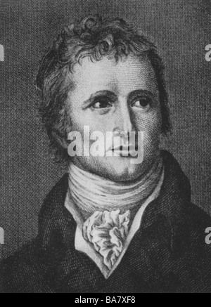 Mackenzie, Alexander, 1764 - 12.3.1820, schottisch-kanadischer Entdecker, Porträt nach zeitgenössischer anonymer Gravur, Holzgravur, Stockfoto