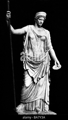 Hera, griechische Gottheit (Juno), Schwester und Frau des Zeus, volle Länge, Statue Juno Barberini, Vatikanmuseum, Rom, Stockfoto