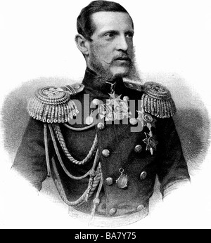 Konstantin Nikolaevich, 21.9.187 - 13.1.1892, Großfürst von Russland, Admiral, Oberkommandierender der russischen Marine von 185.1882, halbe Länge, in Uniform, nach der lithographischen Darstellung, 19. Jahrhundert, Stockfoto