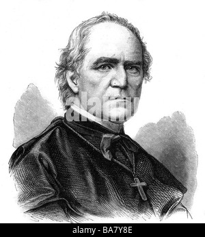 Wilhelm Emmanuel Freiherr von Ketteler, 25.12.11 - 13.7.1877, Bischof von Mainz, Porträt, Holzgravur, nach Zeichnung von Fritz Kriehuber, Stockfoto