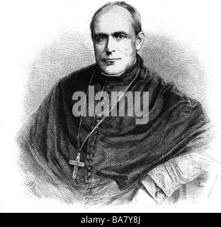 Wilhelm Emmanuel Freiherr von Ketteler, 25.12.11 - 13.7.1877, Bischof von Mainz, Porträt, Holzgravur, Stockfoto