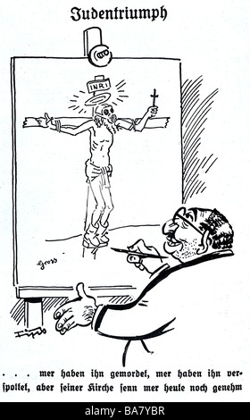 Nazismus/Nationalsozialismus, Verbrechen, Judenverfolgung, Antisemitismus, George Grosz zeichnet Jesus, Karikatur "Judentriemph" (Der Triumph der Juden), von Fipo, von 'Der Stuermer', April 1934, Stockfoto