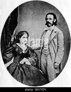 Smetana, Bedrich, 2.3.188 - 12.5.1884, tschechischer Komponist, Pianist, halbe Länge, mit Barbora (Betty) Ferdinandiova Smetanova, Foto, ca. 1860 Jahre, Stockfoto