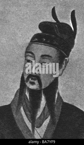 Qin Shi Huang, 259 - 210 v. Chr., Kaiser von China 221 - 210 v. Chr. (Qin-Dynastie), Porträt, später chinesische Illustration, Stockfoto