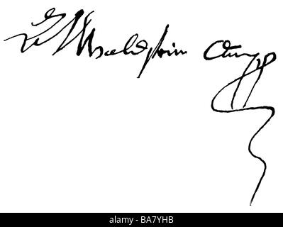 Wallenstein, Albrecht von, 24.9.1583 - 25.2.1634, böhmischer General, Unterschrift, ca. 1619, Stockfoto