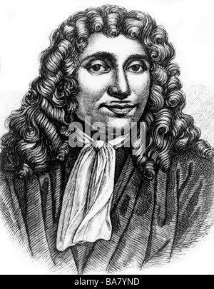 Antonie van Leeuwenhoek,, 24.10.1632 - 27.8.1723, deutscher Wissenschaftler, Porträt, Holzstich, 19. Jahrhundert, nach dem Lackieren von Jan Verkolje, 17. Jahrhundert, Artist's Urheberrecht nicht gelöscht werden Stockfoto