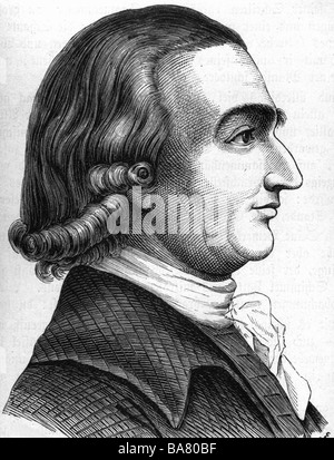 Hamann, Johann Georg, 27.8.1730 - 21.6.1788, deutscher Philosoph und Autor/Schriftsteller, Porträt, Seitenansicht, Holzgravur von E. Schröter, 19. Jahrhundert, Stockfoto