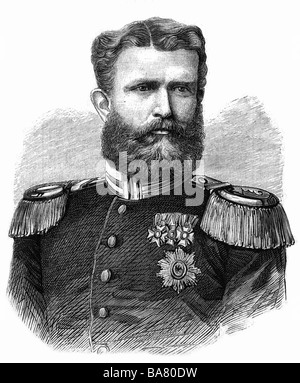 Leopolds, 22.9.1835 - 8.6.1905, Fürst von hohenern-Sigmaringen 2.6.1885 - 8.6.1905, Porträt, Holzgravur, Stockfoto