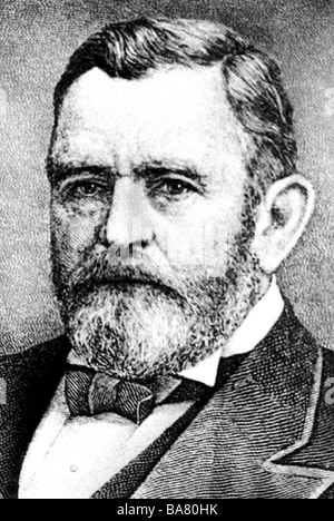 Grant, Ulysses S., 27.4.1822 - 23.7.1885, US-amerikanischer General und Politiker (Rep.) 18. Präsident der USA 4.3.1869 - 4.3. 1876, Porträt, Holzgravur, ca. 1870, Stockfoto