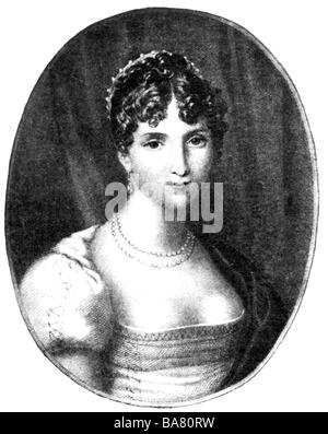 Beauharnais, Hortense de, 10.4.1783 - 5.10.1837, Königin Consort von Holland, 166-1810, Porträt, nach Gravur durch Nargeot, 19. Jahrhundert, Stockfoto