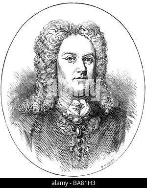 Brydges, James, 1st Duke of Chandos, 6.1.1673 - 9.8.1744, britischer Politiker, Porträt, Holzgravur, 19. Jahrhundert, Stockfoto