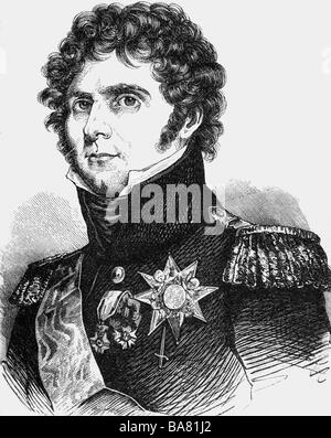 Karl XIV. Johannes, 26.1.173 - 8.3.1844, König von Schweden 5.2.186 - 8.3.1844, Porträt, Holzgravur, 19. Jahrhundert, Stockfoto