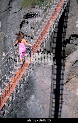 Carrick ein Rede Rope Bridge Co Antrim-Nordirland Stockfoto