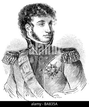 Murat, Joachim, 25.3.171 - 13.10.1815, französischer General, König von Neapel von 1803-1815, Porträt, Holzgravur, 19. Jahrhundert, Stockfoto