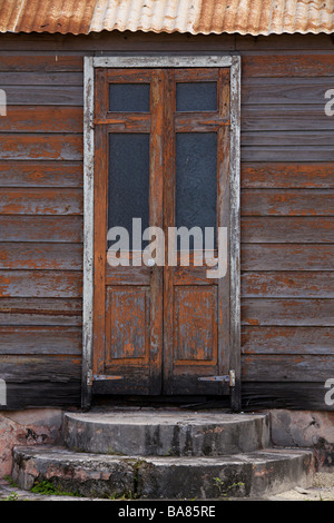 Ein altes Haus der Leibeigene auf 'Bay Street"in Barbados, St. Michael,"West Indies" Stockfoto