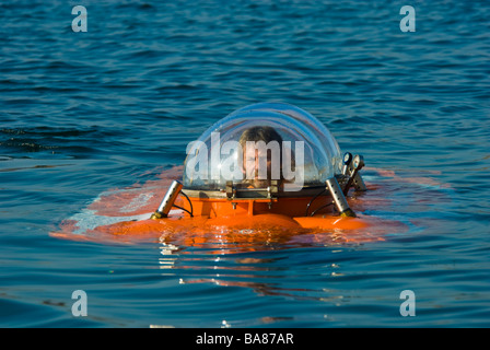 Private deutsche u-Boot Nemo 100 auf Oberfläche Stockfoto