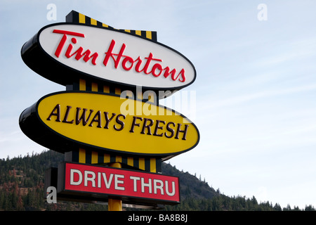 Melden Sie für Hortons Café in Kanada Stockfoto