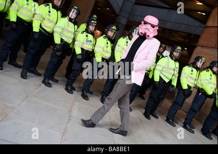 G20-Demonstration London, 1. April 2009. Finanzielle Narren Tag Stockfoto