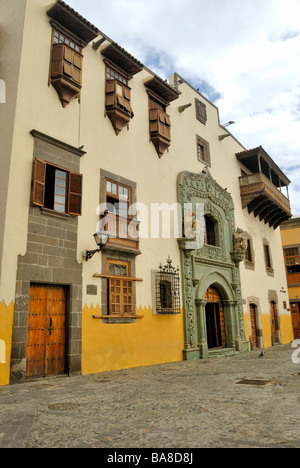 Die Plaza del Pilar Nuevo und die Casa de Colon, das Columbus-Haus im alten und eleganten Viertel Vegueta. Las Palmas, Gran Can Stockfoto