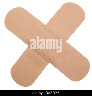Band Aid Gips in Form von Kreuz Stockfoto