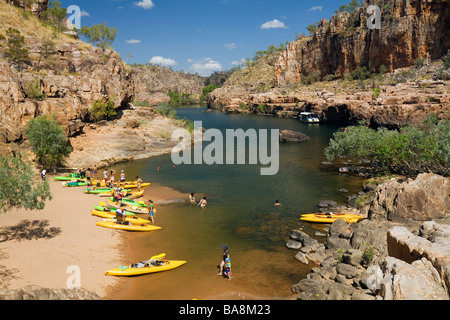 Kanufahren (Katherine Gorge) Nitmiluk National Park. Katherine River, Northern Territory, Australien Stockfoto