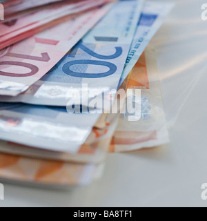 Verschiedene Euro-Banknoten Stockfoto