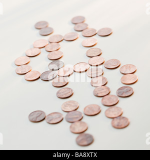 Dollarzeichen Pfennige gemacht Stockfoto