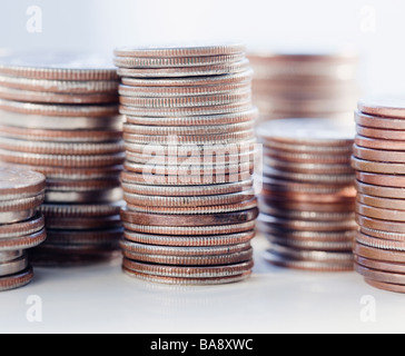 Stapel von Münzen Stockfoto