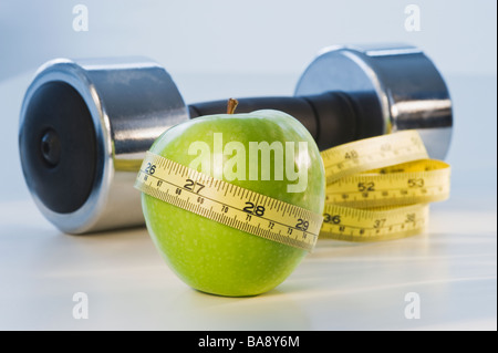 Apple eingehülltes Maßband Stockfoto