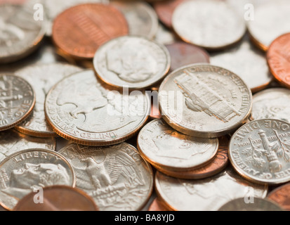 Nahaufnahme von Stapel von Münzen Stockfoto