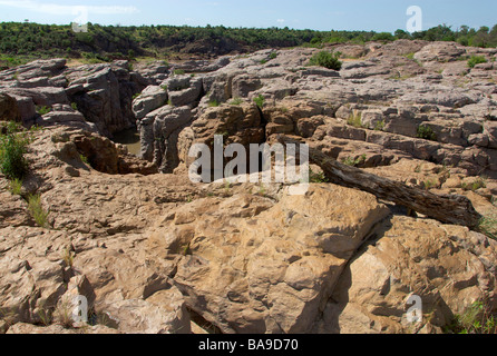 Samalema Schlucht Gonarezhou Nationalpark Simbabwe Mwenezi Basalt Flusserosion Stockfoto