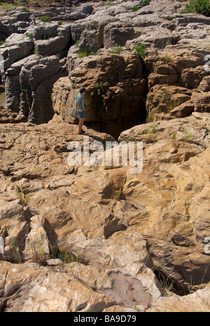 Samalema Schlucht Gonarezhou Nationalpark Simbabwe Mwenezi Basalt Flusserosion Stockfoto