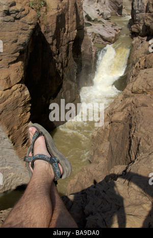 Samalema Gorge Gonarezhou Nationalpark Simbabwe Mwenezi River Geologie Erosion Fluss Aktion bassalt Stockfoto