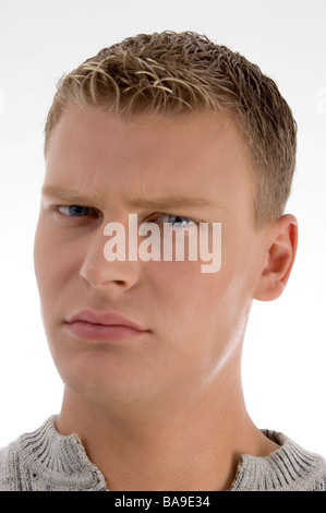verärgert, männlichen Blick in die Kamera Stockfoto