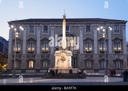 Fontana dell'Elefante, Piazza Duomo, Catania, Sizilien, Italien Stockfoto